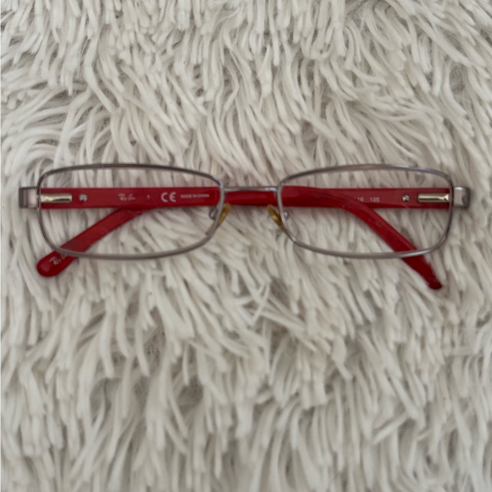 Rayban Red Rectangular Eyeglasses - Picture 8 of 9